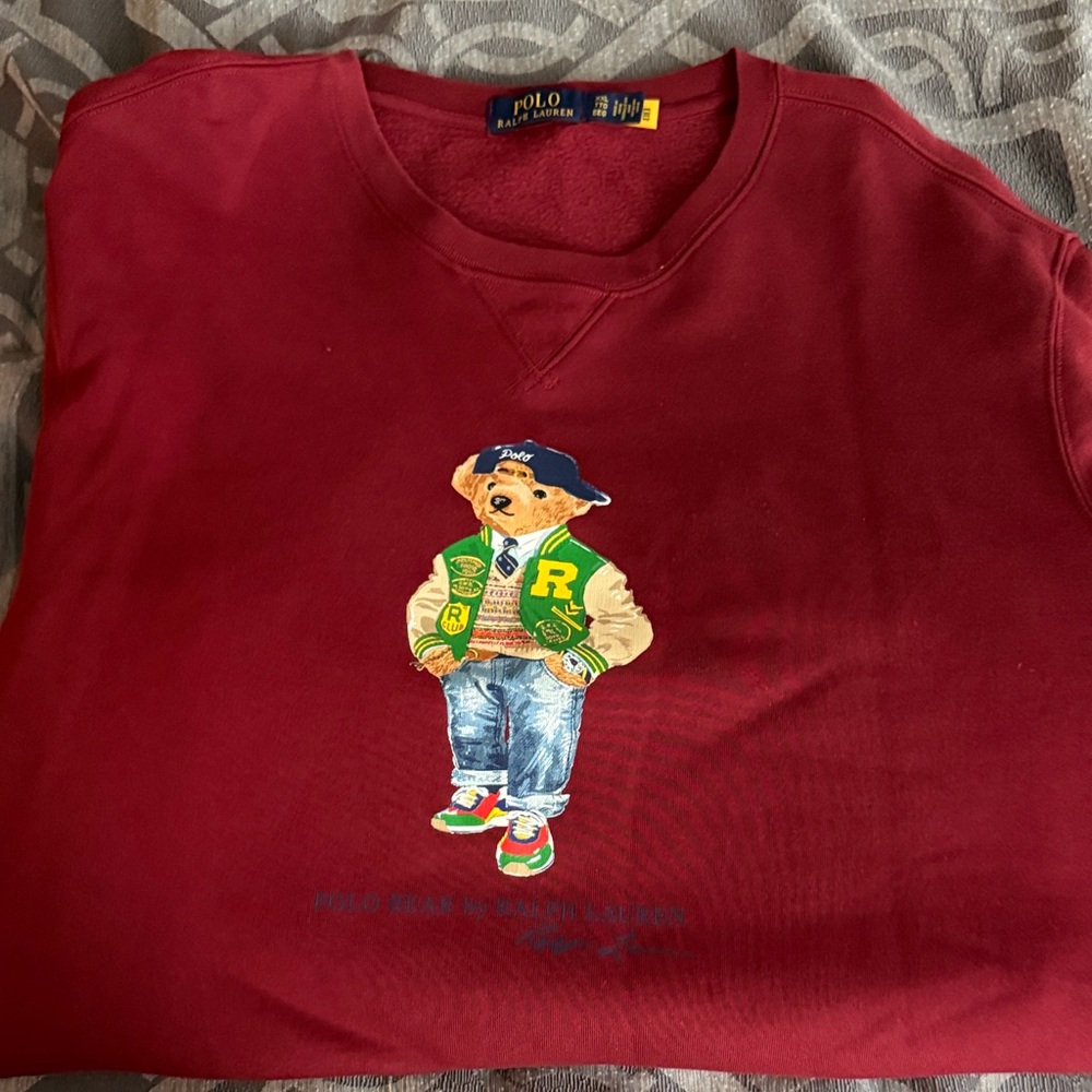 Polo by Ralph Lauren Red Bear Graphic Crewneck Sweatshirt